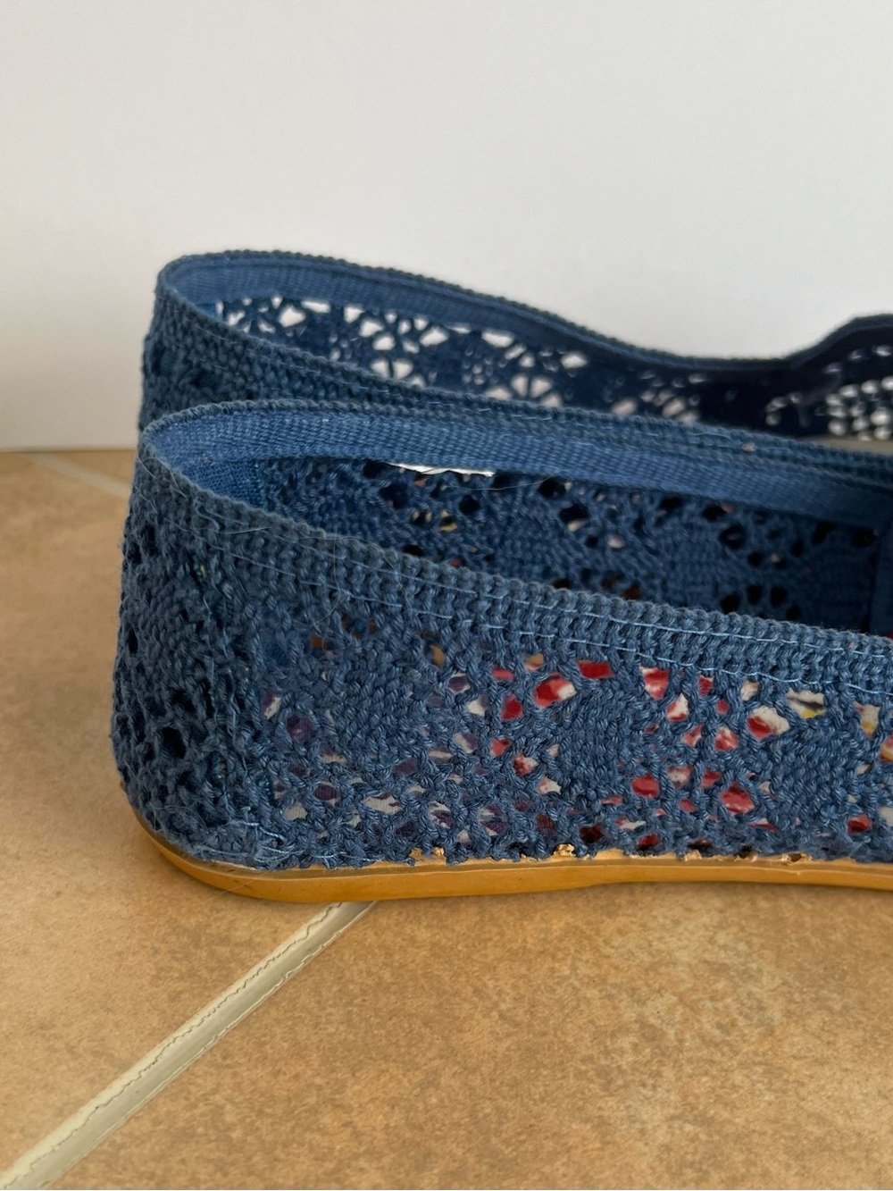 Soho Crochet Ballet Flats Slip On Shoes Blue Women’s 7.5 - Picture 5 of 11